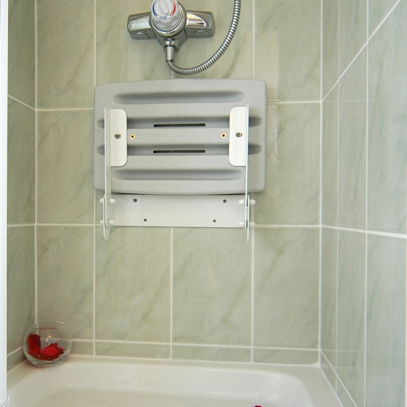 Drop down shower seat with adjustable legs Drop down shower seat with adjustable legs